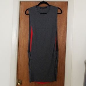 All Saints Alvie Dress - Gray & Red